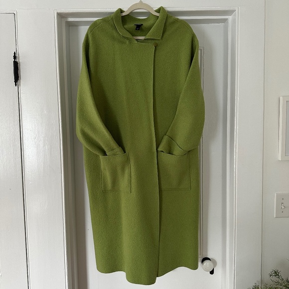 Eileen Fisher Spring Green Boiled Wool Coat: Size XL. - Picture 3 of 13